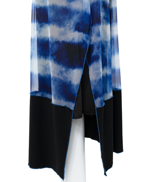 Tie-dyed see-through dress